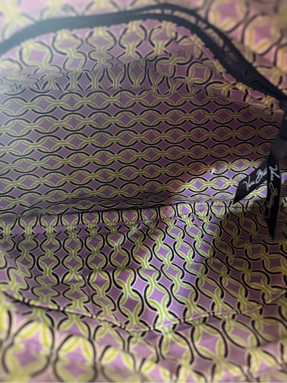 Vera Bradley Brown Quilted Shoulder Bag with Pink, Green & Purple Florals - Picture 8 of 10